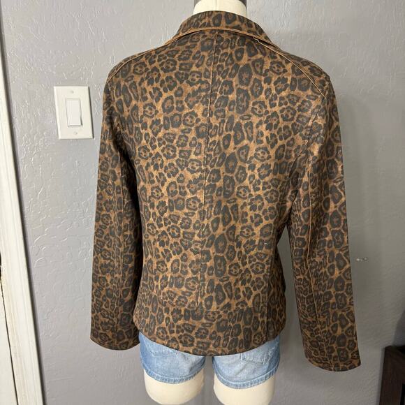 Philosophy Marrakech Marni Leopard Moto Jacket Faux Leather, Brown - Picture 3 of 5